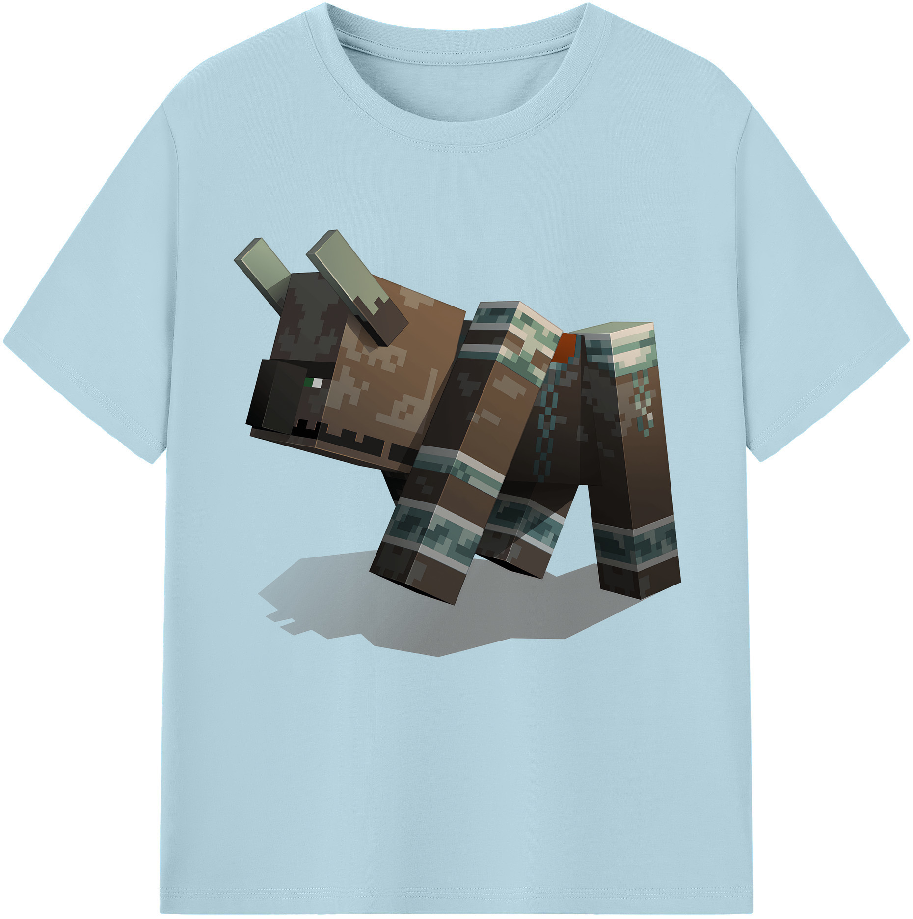 （画像用） マインクラフト ブロックの世界 Minecraft MC Block world 綿100％半袖Tシャツ（フロントプリント）